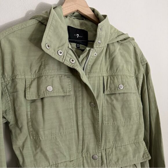 SEVEN FOR ALL MANKIND green hooded utility jacket - Picture 8 of 8